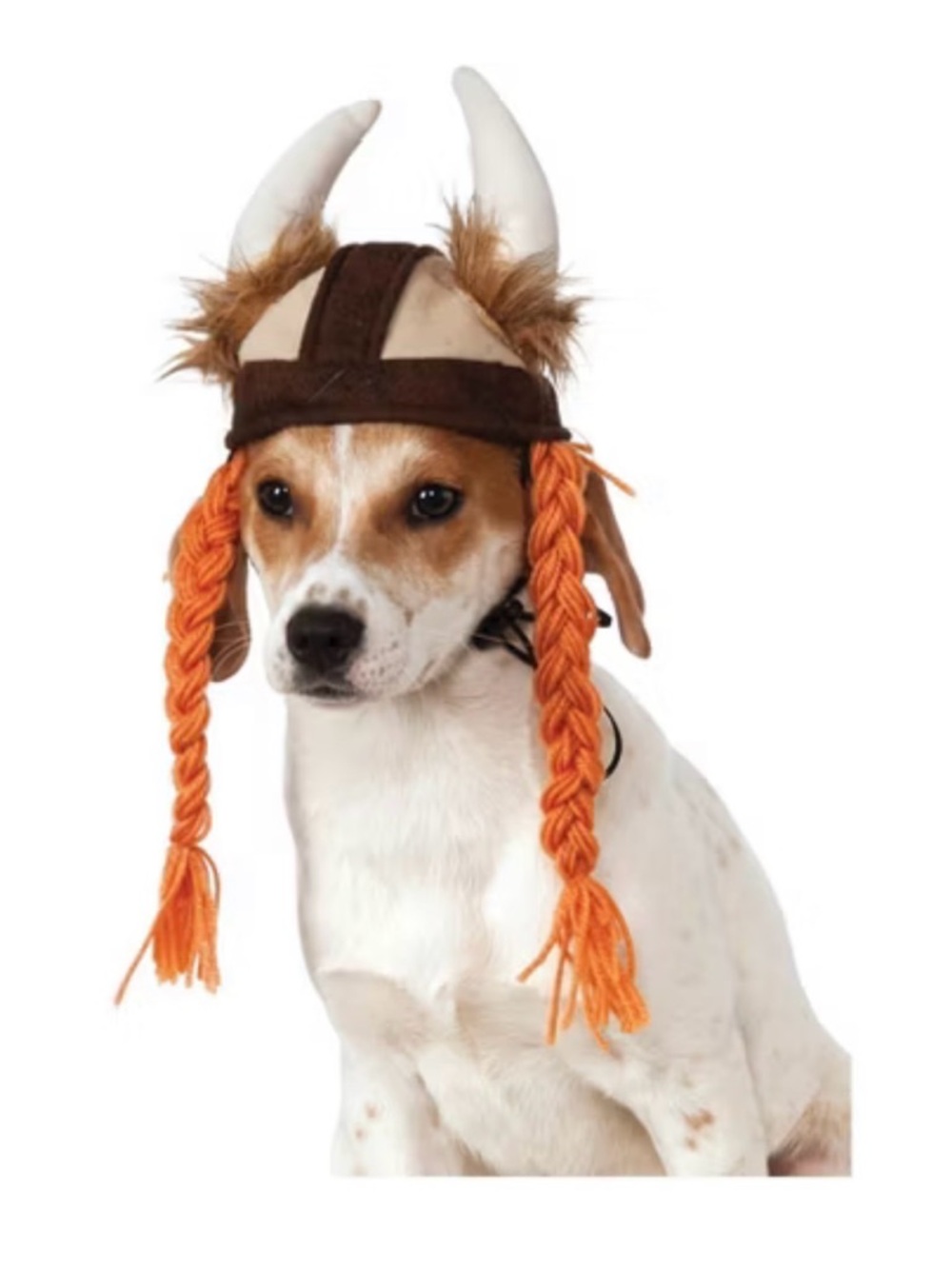 Viking Hat w/Braids Horn Helmet Pet Dog Costume Accessory